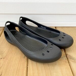 Crocs Kadee Slip On Supportive Comfortable Black Ballet Flats Womens 8
